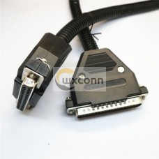 D-SUB 37 Male to Female with Black 28AWG Cable Connector D-SUB 37 Male to Female with Black 28AWG Cable Connector