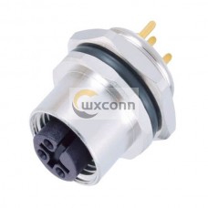 M12 3Pin Female Panel Connector A Code Waterproof Back Mount Fixing Thread PG9 M12 3Pin Female Panel Connector A Code Waterproof Back Mount Fixing Thread PG9