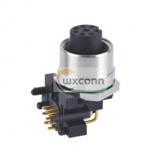 M12 8Pin Female 90 Degree Waterproof A-Code PCB Contacts Panel Mounting Sockets M12 8Pin Female 90 Degree Waterproof A-Code PCB Contacts Panel Mounting Sockets