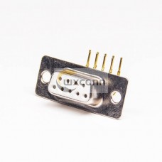 Machined 9 Pin D-sub Right Angled Female Through Hole for PCB Mount Machined 9 Pin D-sub Right Angled Female Through Hole for PCB Mount