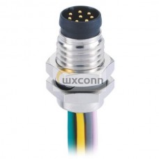 M8 8 Pin Male Cable Connector Circular Waterproof Straight A Coding Panel Mount Solder Socket With 1M 26AWG Wire M8 8 Pin Male Cable Connector Circular Waterproof Straight A Coding Panel Mount Solder Socket With 1M 26AWG Wire