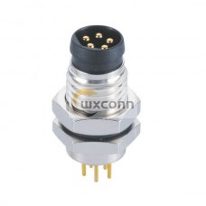 M8 Male PCB Connector Waterproof B Coding Front Mount Straight 5 Cores Male Mount Connector M8 Male PCB Connector Waterproof B Coding Front Mount Straight 5 Cores Male Mount Connector
