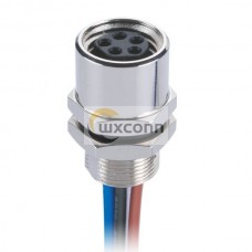 M8 5Pin Aviation Sensor Connector Straight Waterproof Back Mount B Coding Female Solder Cable With 1M 24AWG Wire M8 5Pin Aviation Sensor Connector Straight Waterproof Back Mount B Coding Female Solder Cable With 1M 24AWG Wire