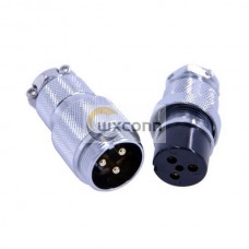 3 Pin Metal Circular Connector Docking Cable Straight GX25 Male Female Wiring Plug 2sets