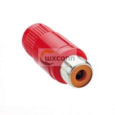 RCA Cable Connector Female Straight Red Plug Solder Type RCA Cable Connector Female Straight Red Plug Solder Type