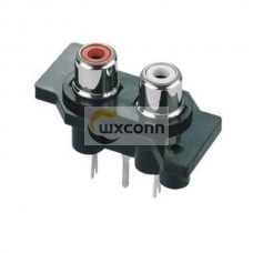 RCA Connector Solder Dual Port RCA Phono Chassis Mount Socket Audio Video Red White Female Connector