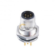 Circular Connector M12 Male B-Code 5Pole Front Mount For PCB Circular Connector M12 Male B-Code 5Pole Front Mount For PCB