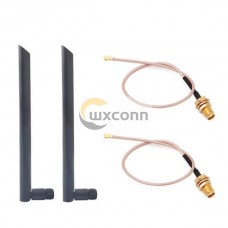 Dual Band 5dBi Antenna RP-SMA Male Connector  with IPX/U.fl Cable