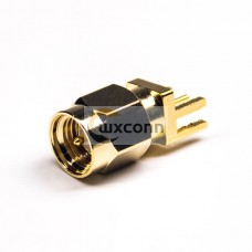 SMA Connector Straight Male Gold Plating 180 Degree Plate Edge Mount SMA Connector Straight Male Gold Plating 180 Degree Plate Edge Mount