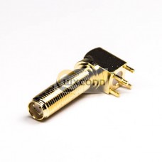 SMA 90° Connector Long Thread Female Planel Mount Through Hole SMA 90° Connector Long Thread Female Planel Mount Through Hole