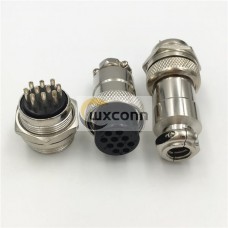 Gx20 Panel Mount  Connector 10 Pin Straight Male and Female Circular Aviation Connector
