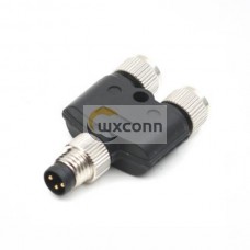 M8 Y Type Adapter Waterproof M8 3Pin One Male Plug To Two Female Plug Connector