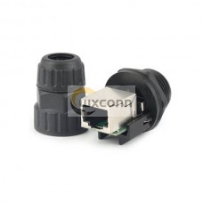 Waterproof Connector RJ45 IP68 10mm Hole 8 Core Network Female Connector with PCB Board