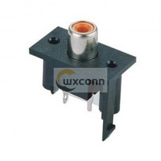 PCB Mount RCA Socket Connector Black From Straight Type for Panel