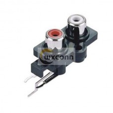 RCA Female Connector 90 Degree Double AV 2 Hole