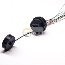 Waterproof Panel Mount HDMI Connector Cable Female 19p IP65 IP67 Standard Waterproof Panel Mount HDMI Connector Cable Female 19p IP65 IP67 Standard