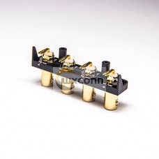 4 Holes BNC Connector Female DIP Type PCB Mount 90 Degree Gold Plating