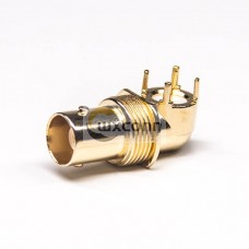 BNC Jack Connector  Right Angled Bulkhead for PCB Mount