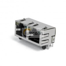 Dual Port RJ45 Ethernet 8P8C Connector PCB Mount 1*2 LED Shielded No Magnetics Dual Port RJ45 Ethernet 8P8C Connector PCB Mount 1*2 LED Shielded No Magnetics