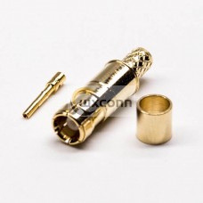 MCX Plug Straight Crimp Type Brass Gould Plated Connector MCX Plug Straight Crimp Type Brass Gould Plated Connector