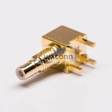 smb female right angle connector Gold Plated for PCB Mount