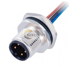 10pcs 4Pin Male M12 Connector Panel Rear Mounting Connector With electronic Wires 10pcs 4Pin Male M12 Connector Panel Rear Mounting Connector With electronic Wires