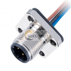 10pcs M12 Flange Connector Panel Mount Connector Power With Single Wires 30CM 10pcs M12 Flange Connector Panel Mount Connector Power With Single Wires 30CM