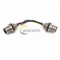 10pcs M12 cable connector 4 Pin Panel Mount Male to Male With AWG Wires 30CM 10pcs M12 cable connector 4 Pin Panel Mount Male to Male With AWG Wires 30CM