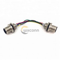 10pcs M12 cable connector 4 Pin Panel Mount Male to Male With AWG Wires 30CM 10pcs M12 cable connector 4 Pin Panel Mount Male to Male With AWG Wires 30CM