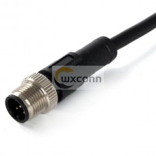 10pcs M12 Sensor Cable 4 Contacts A Code Male Straight Overmoulded PVC Black Cable 1M AWG22 10pcs M12 Sensor Cable 4 Contacts A Code Male Straight Overmoulded PVC Black Cable 1M AWG22