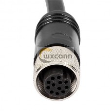 10pcs M12 Cable Assembly Female Straight 12 Pins Connector Aviation Socket Electrical Cable 1M AWG26 A Code 10pcs M12 Cable Assembly Female Straight 12 Pins Connector Aviation Socket Electrical Cable 1M AWG26 A Code