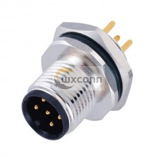 10pcs M12 Circular Connectors 5-Position Rear Mounting M16 x 1.5 With PCB Contacts