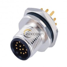 10pcs M12 12 pin Male Straight Panel Mount Socket With PCB Contacts 10pcs M12 12 pin Male Straight Panel Mount Socket With PCB Contacts