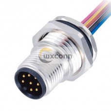 10pcs M12 8 pin Connector Connector Front Mount With Wires 1M 10pcs M12 8 pin Connector Connector Front Mount With Wires 1M