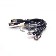 M12 RJ45 Ethernet Cables Networking Cables 1M AWG22 M12 4Pin A Code Male To 8P 8C RJ45 Plug 2PCS M12 RJ45 Ethernet Cables Networking Cables 1M AWG22 M12 4Pin A Code Male To 8P 8C RJ45 Plug 2PCS