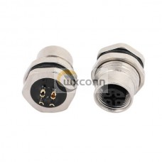 M12 4 Pin Female Panel Mount Connector Front Mount M16 x 1.5 Fixing Thread 10PCS