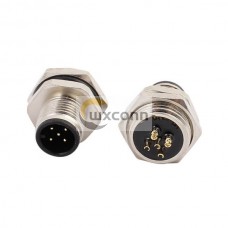 IP67 M12 Waterproof Connector 5PIN Male Rear Panel Mount M16x1.5 Mounting Thread 10PCS IP67 M12 Waterproof Connector 5PIN Male Rear Panel Mount M16x1.5 Mounting Thread 10PCS