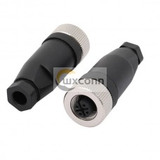 M12 Female Assembly Straight 4Pin Female A Code Screw Joint Connector 2PCS M12 Female Assembly Straight 4Pin Female A Code Screw Joint Connector 2PCS
