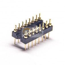 5pcs Stright Pin Header Through Hole Dual Row IC Socket Circular Holes