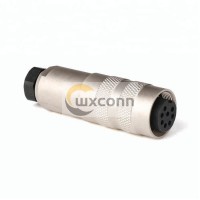 10pcs   AISG M16 Connector 8 Pin Female Waterproof Electrical Plug Connector Non-Shield