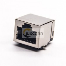 RJ45 Modular Connector Female 90 Degree Shielded SMT Type PCB Mount RJ45 Modular Connector Female 90 Degree Shielded SMT Type PCB Mount