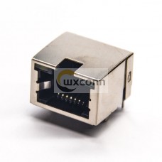 8p8c Socket Right Angled Shieled RJ45 Jack with LED Through Hole for PCB Mount with EMI 8p8c Socket Right Angled Shieled RJ45 Jack with LED Through Hole for PCB Mount with EMI