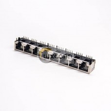 8 Port RJ45 Socket 90 Degree 8p8c Shielded DIP Type PCB Mount Network Connector 8 Port RJ45 Socket 90 Degree 8p8c Shielded DIP Type PCB Mount Network Connector