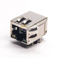 RJ45 8p8c LED 90 Degree DIP Type for PCB Mount with EMI Modular Connector RJ45 8p8c LED 90 Degree DIP Type for PCB Mount with EMI Modular Connector