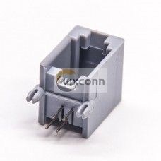 RJ9 4P4C Socket Modular Network Connector Right Angled Through Hole RJ9 4P4C Socket Modular Network Connector Right Angled Through Hole