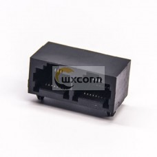 2 Port RJ45 90 Degree Black Plastic 8P8C Network Connector DIP Type 2 Port RJ45 90 Degree Black Plastic 8P8C Network Connector DIP Type