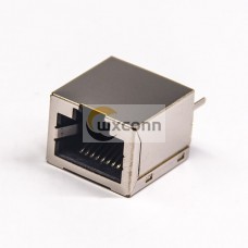 RJ45 Jack 180 Degree Shielded Ethernet Connector without LED Single Port RJ45 Jack 180 Degree Shielded Ethernet Connector without LED Single Port
