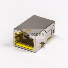 RJ45 Modular Connector Right Angled Single Port 8P8C Offest SMT Type Shielded Jack RJ45 Modular Connector Right Angled Single Port 8P8C Offest SMT Type Shielded Jack