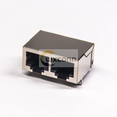 RJ45 Female Connectors Dual Port 10P8C Right Angled DIP Type PCB Mount RJ45 Female Connectors Dual Port 10P8C Right Angled DIP Type PCB Mount