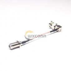 F Type to BNC Connector Female Straight to Male Angled with RG179 Coaxial Connector F Type to BNC Connector Female Straight to Male Angled with RG179 Coaxial Connector